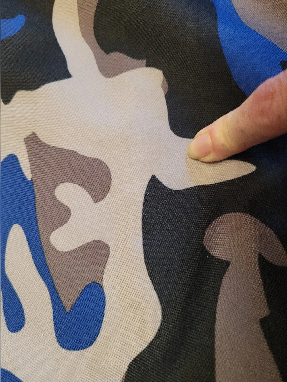 L.L. Bean Everyday Kids Camo Drawstring Bag Mesh Pocket Blue.